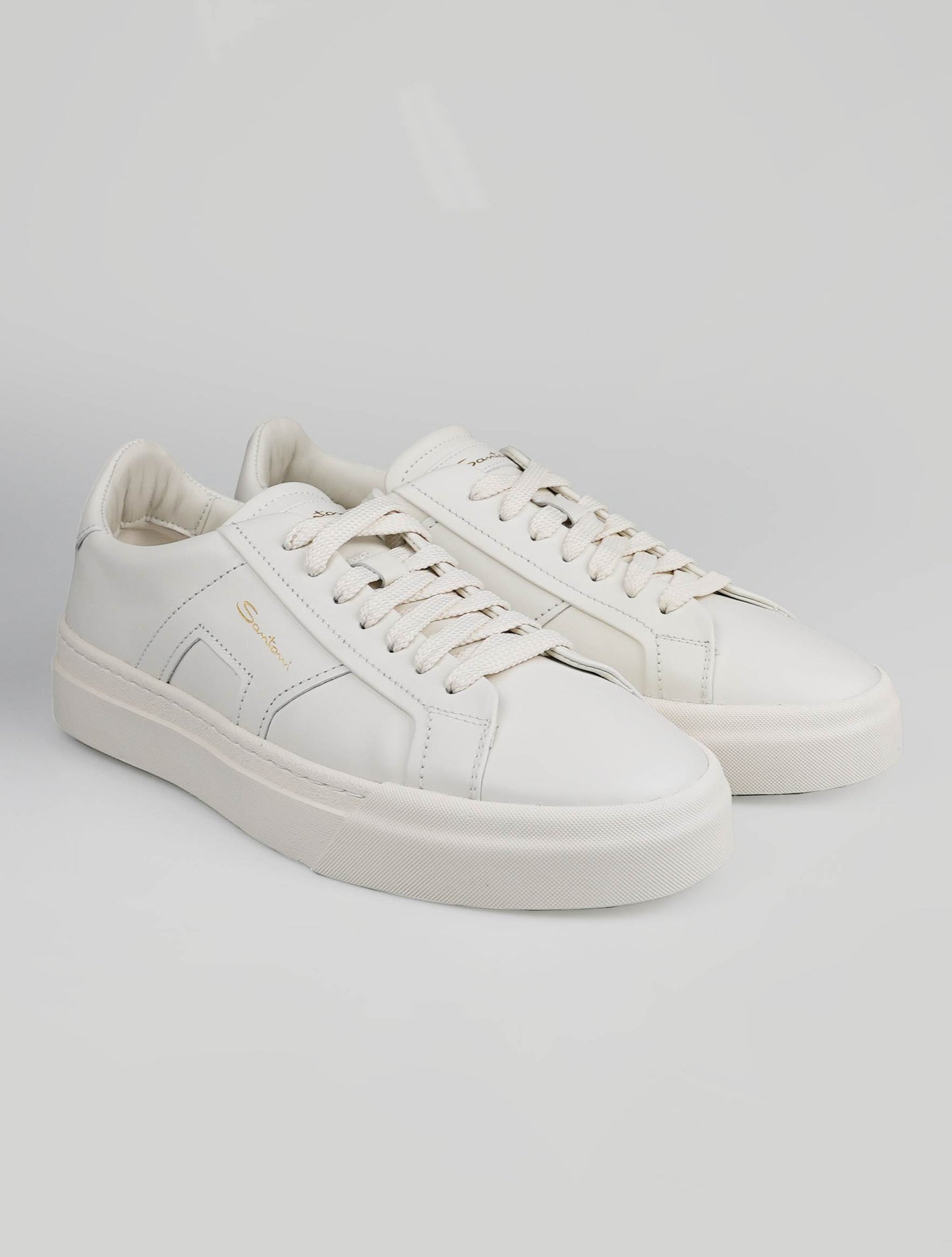 Santoni Sneakers aus weißem Leder