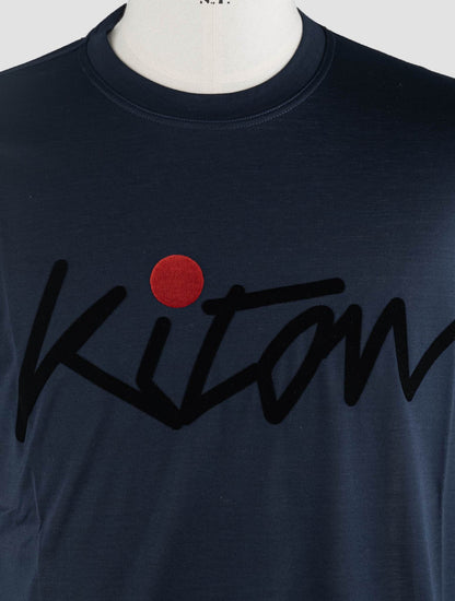 Kiton Blue Navy Algodão T-Shirt