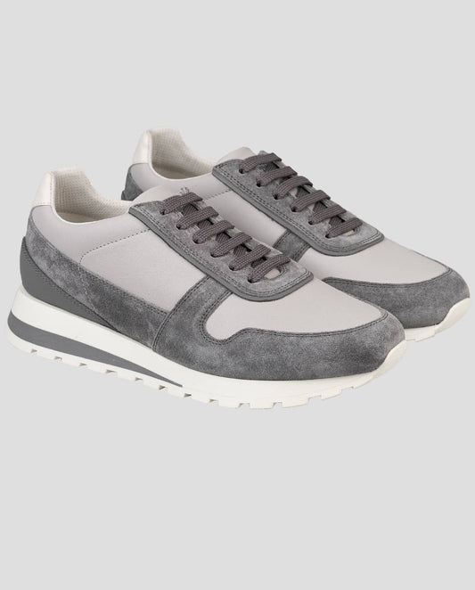 Brunello Cucinelli Gray Leather Sneakers