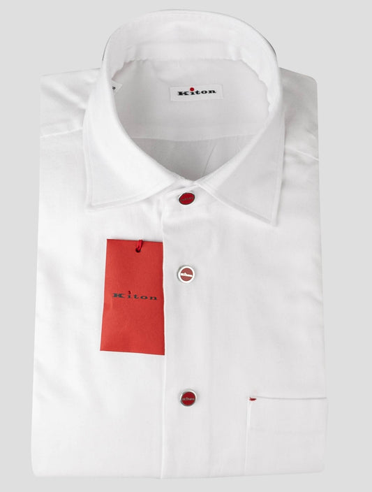Kiton Camisa Lyocell de algodón blanco