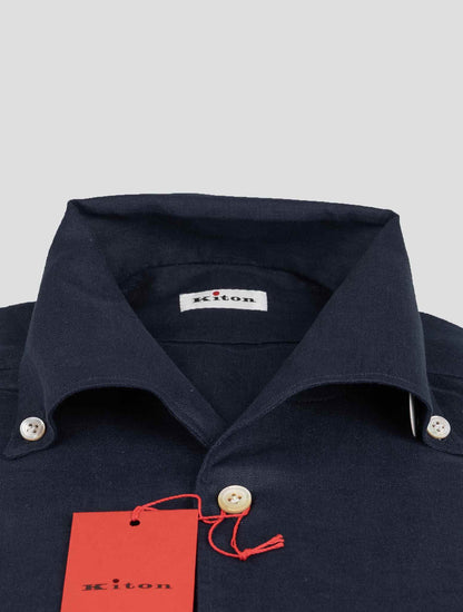Kiton Blue Navy Linen Shirt