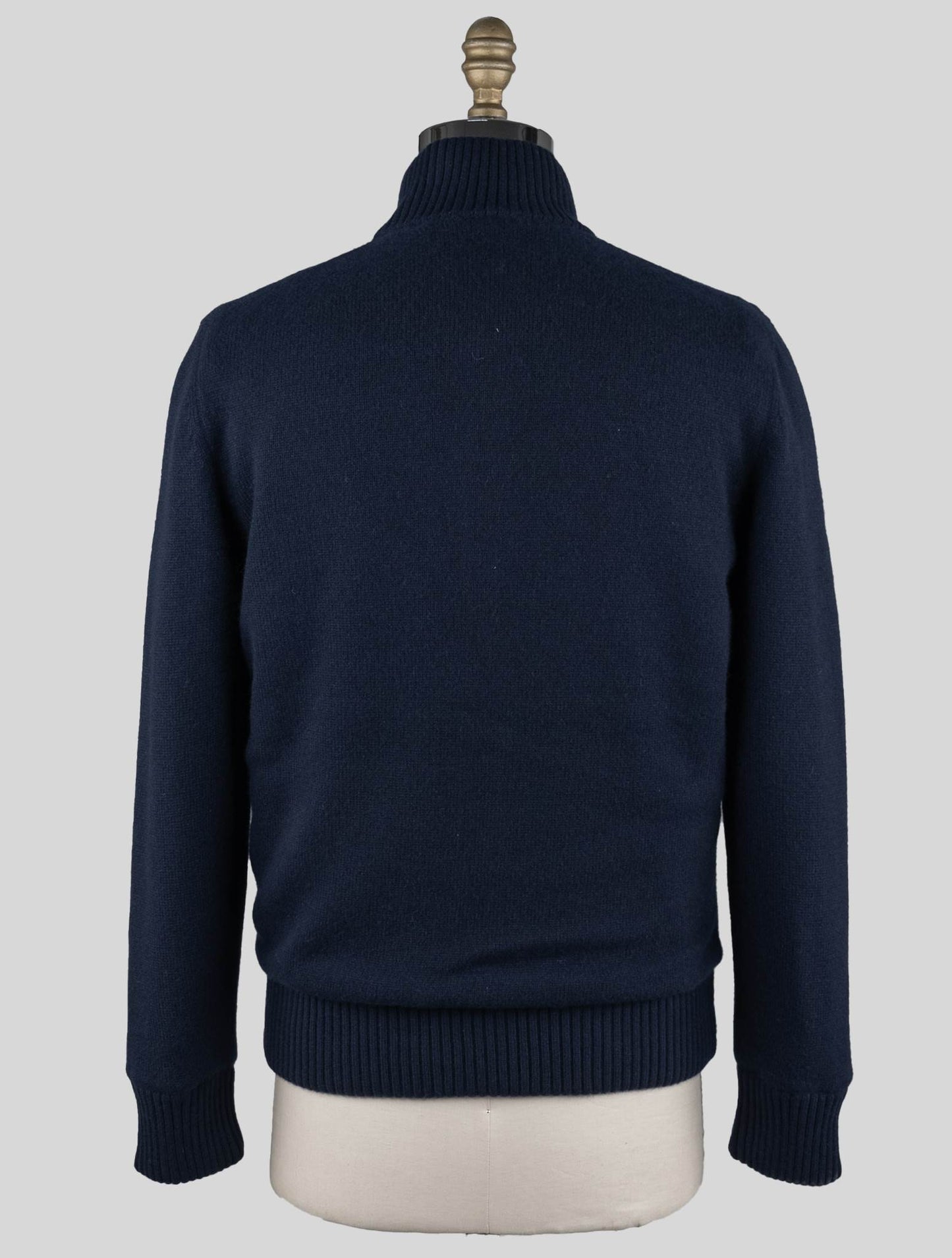 Gran Sasso Blue Cashmere Faux Fur Pl Sweater Coat
