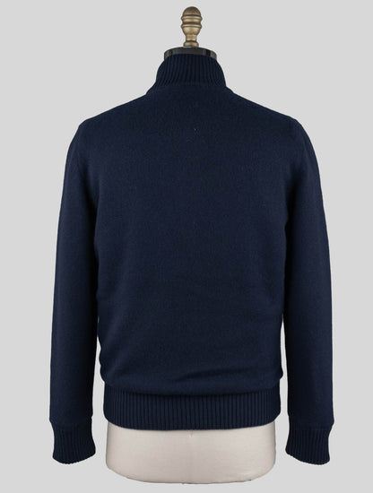Gran Sasso mėlynas kašmyro dirbtinio kailio pl megztinis