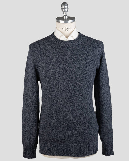 Brunello Cucinelli Blue Lambswool Cashmere Sweater Crewneck