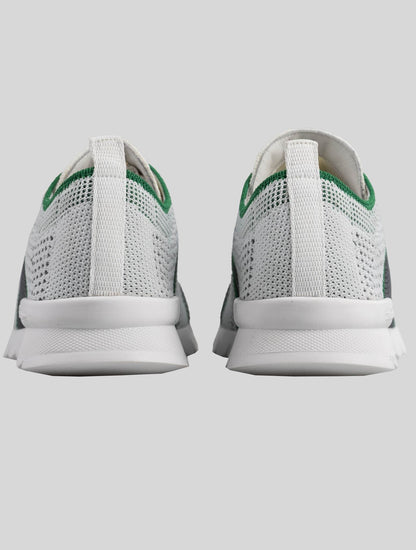 基顿绿色白色棉EA运动鞋