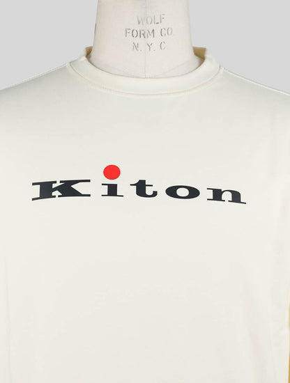 Kiton Beige Cotton Sweater Crewneck