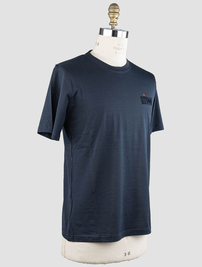 Camiseta de algodón azul marino Kiton