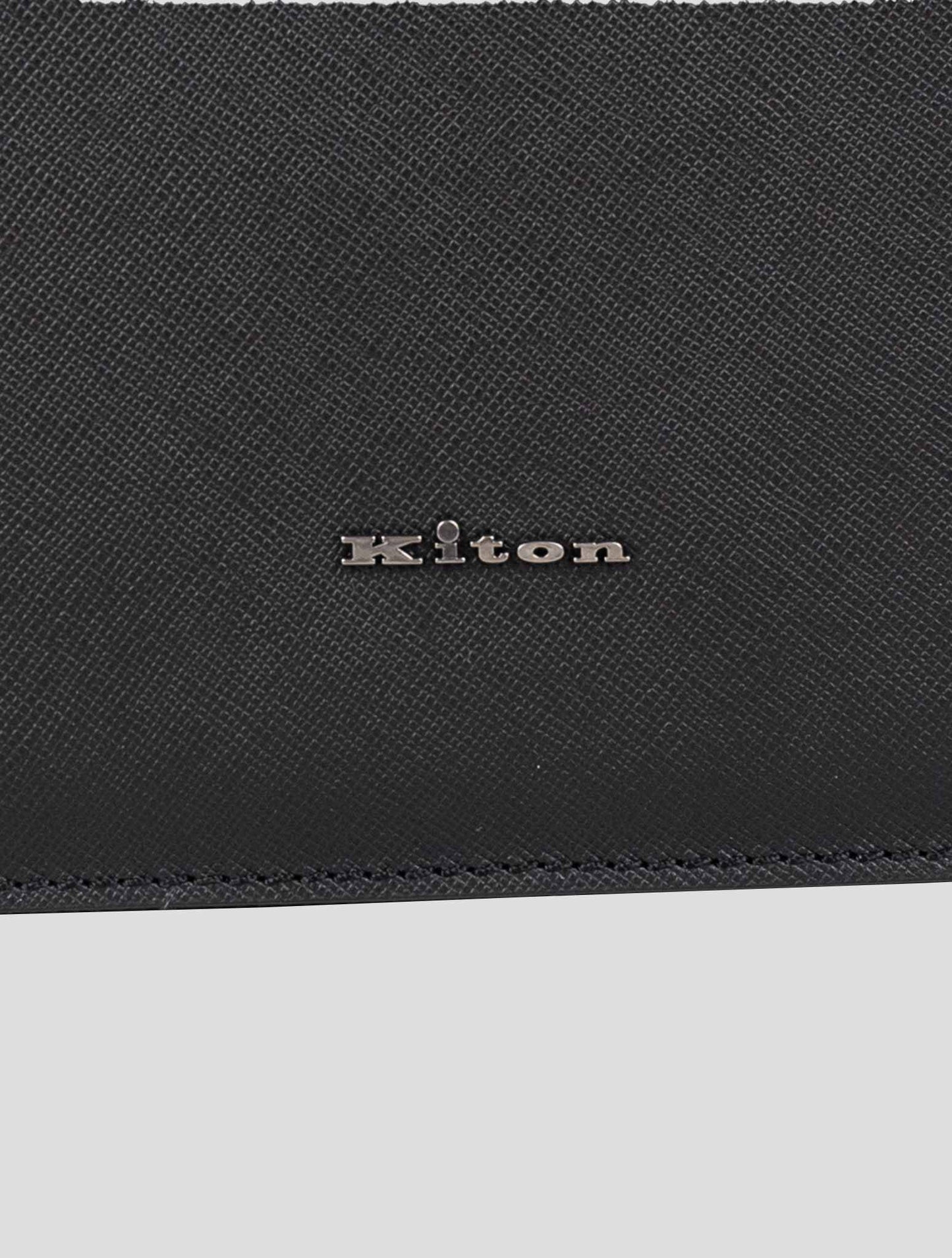 Kiton Black Leather Document Holder