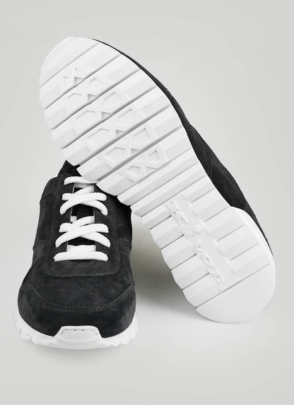 Kiton mörkgrå läder Suede Sneakers