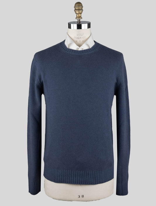 Malo Blue Virgin Wool Sweater Crewneck