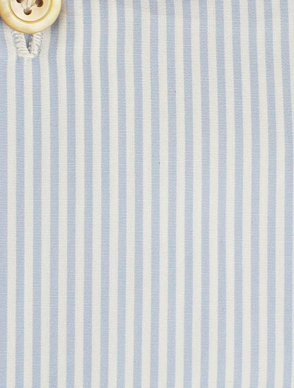 Kiton Camisa de algodón azul claro blanco