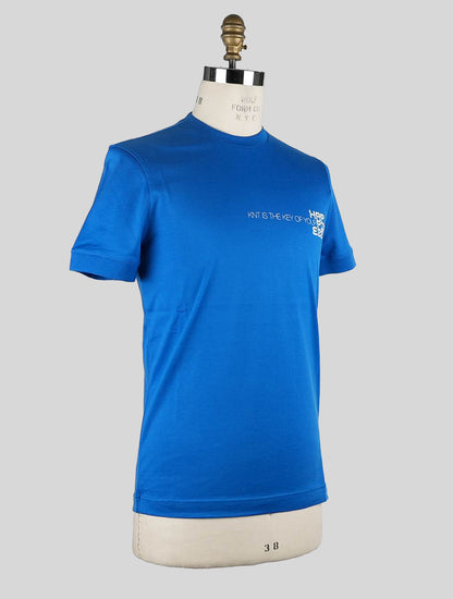 KNT Kiton T-Shirt aus blauer Baumwolle
