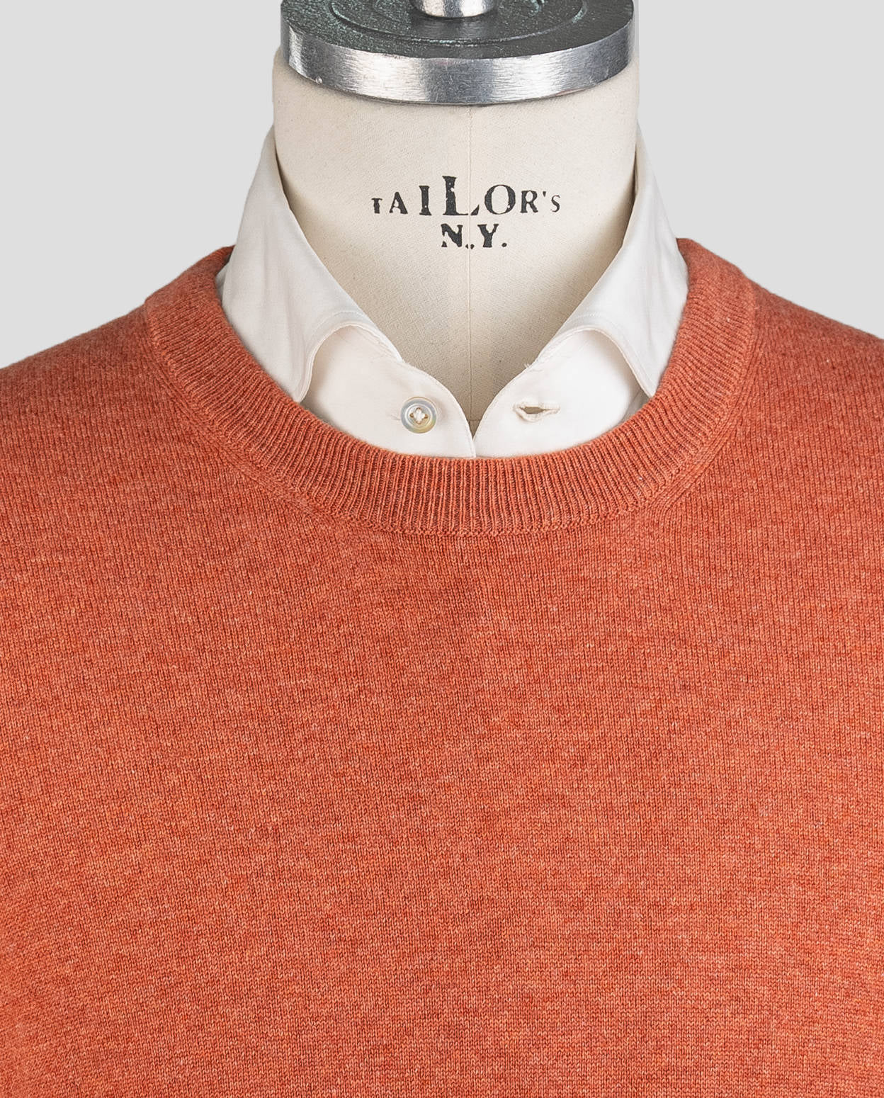 Brunello cucinelli orange cashmere sweater crewneck