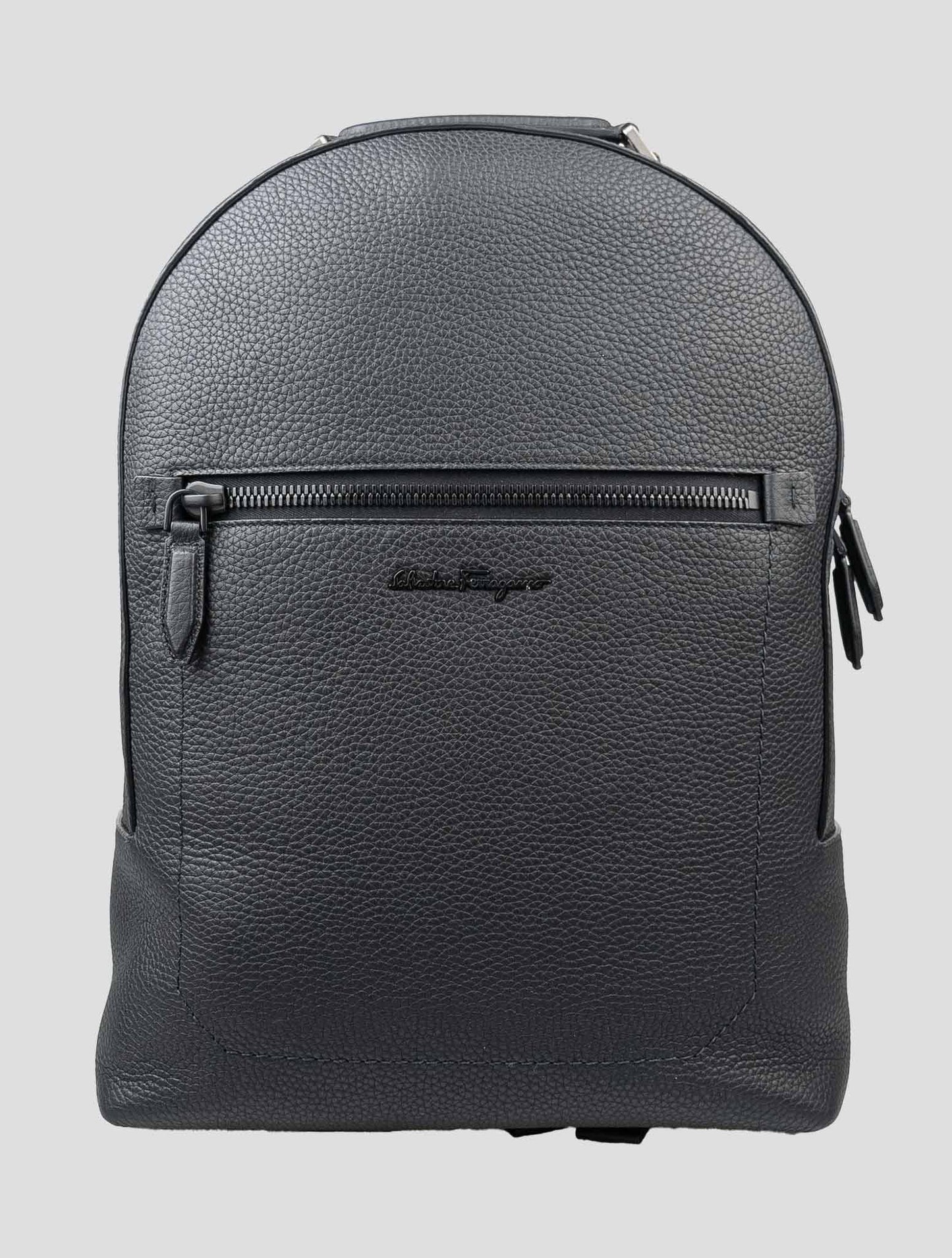 Ferragamo Black Leather Backpack Bag