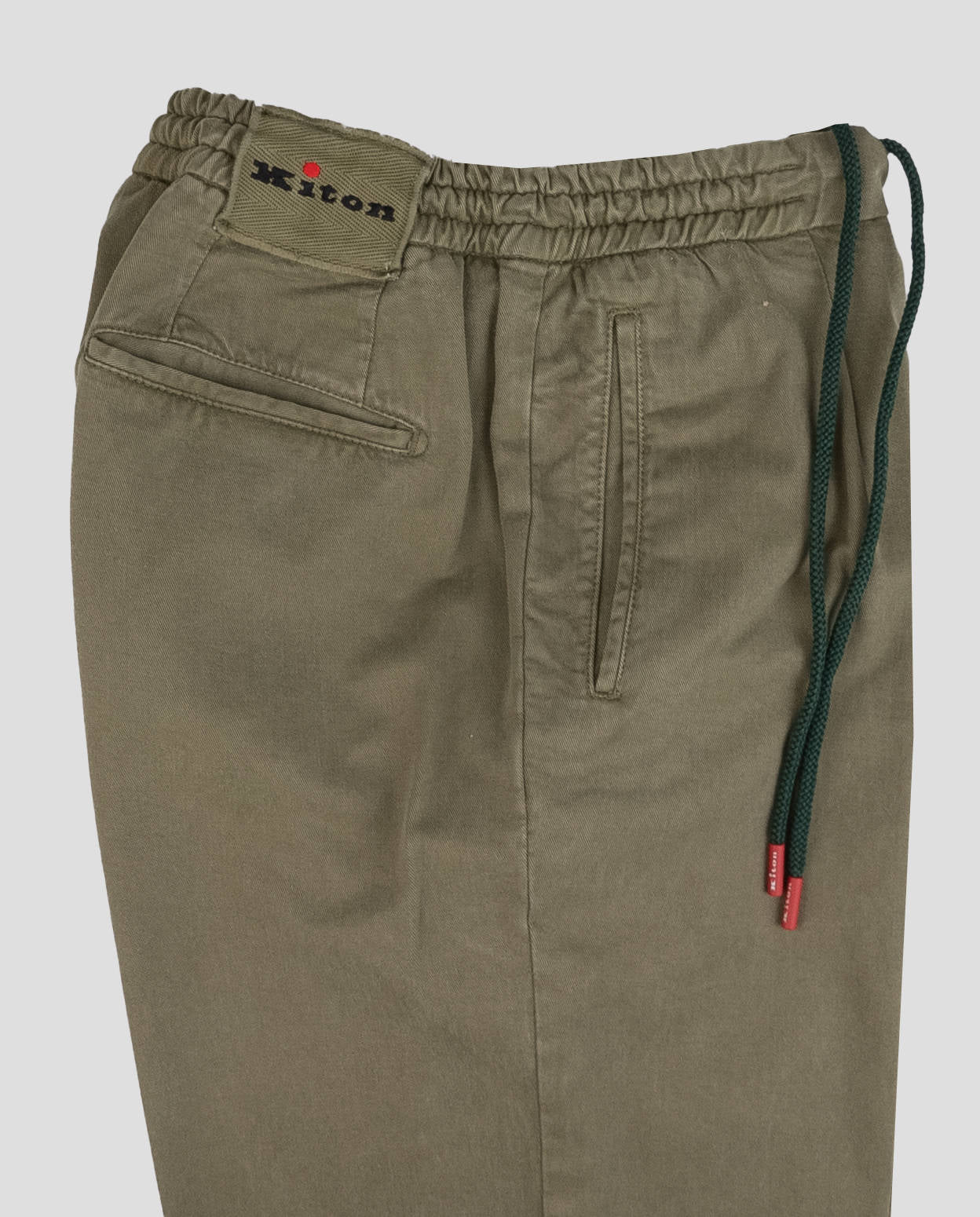 Kiton Green Lyocell Cotton Ea Pants