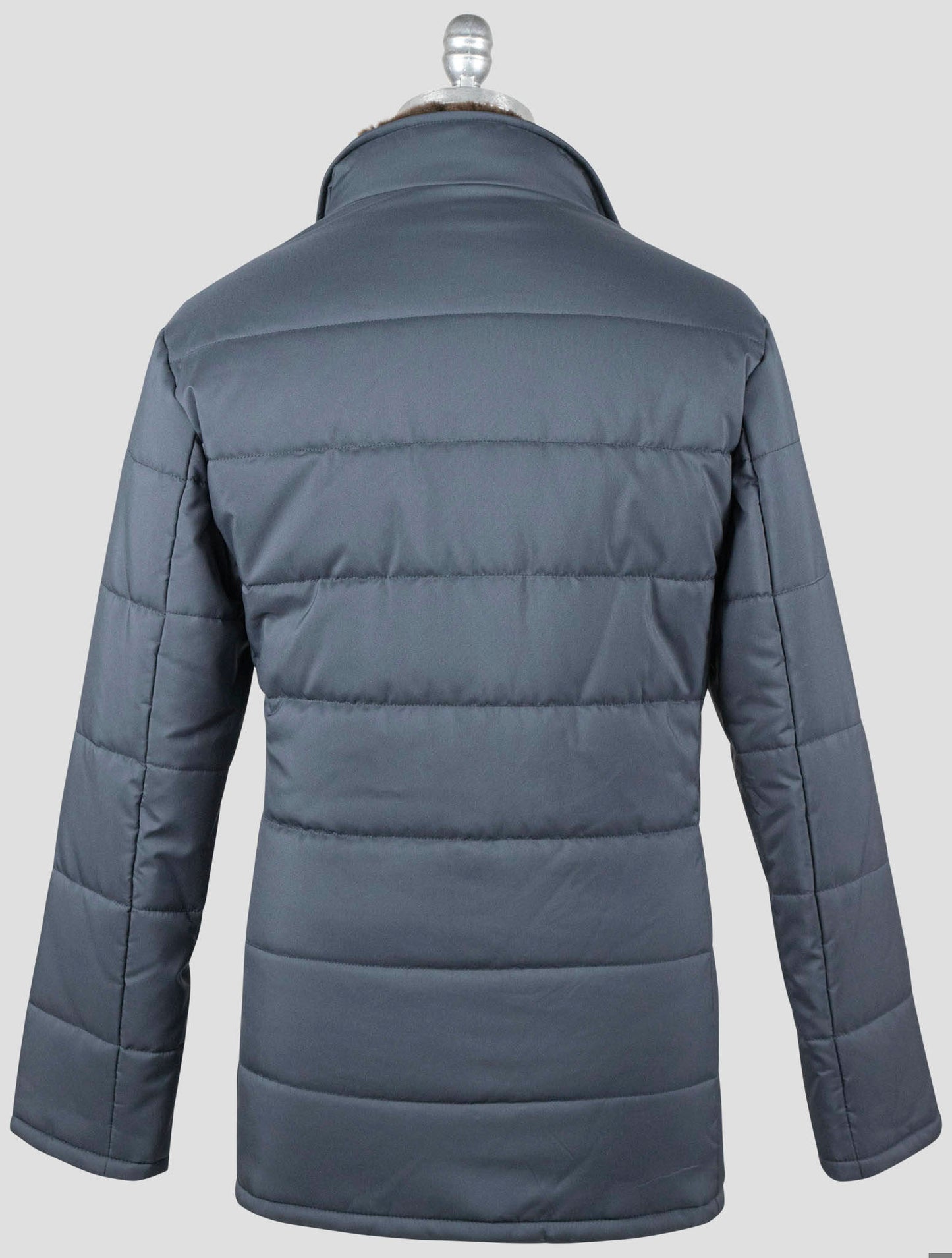 Manteau Barba Napoli bleu avec col castor