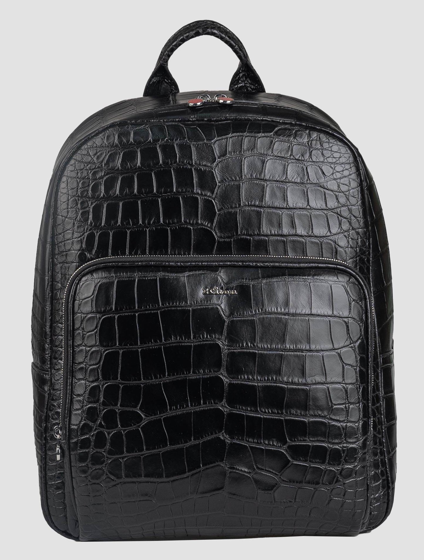 حقيبة ظهر تمساح جلد أسود من Kiton