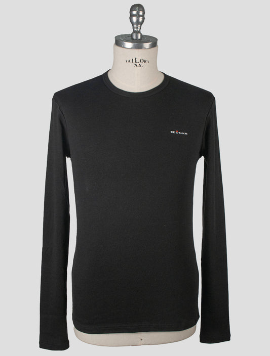 Kiton Black Cotton Ea T-Shirt Underwear Long Sleeve