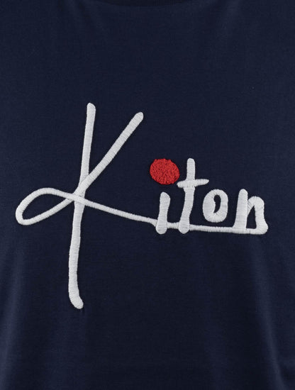 Kiton Blå Bomull T-shirt