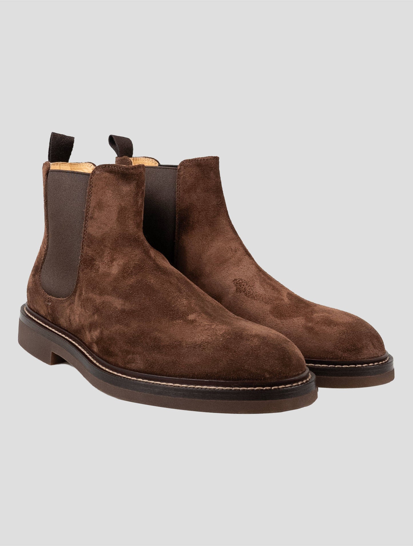 Brunello Cucinelli Brown Leather Suede Boots Shoes