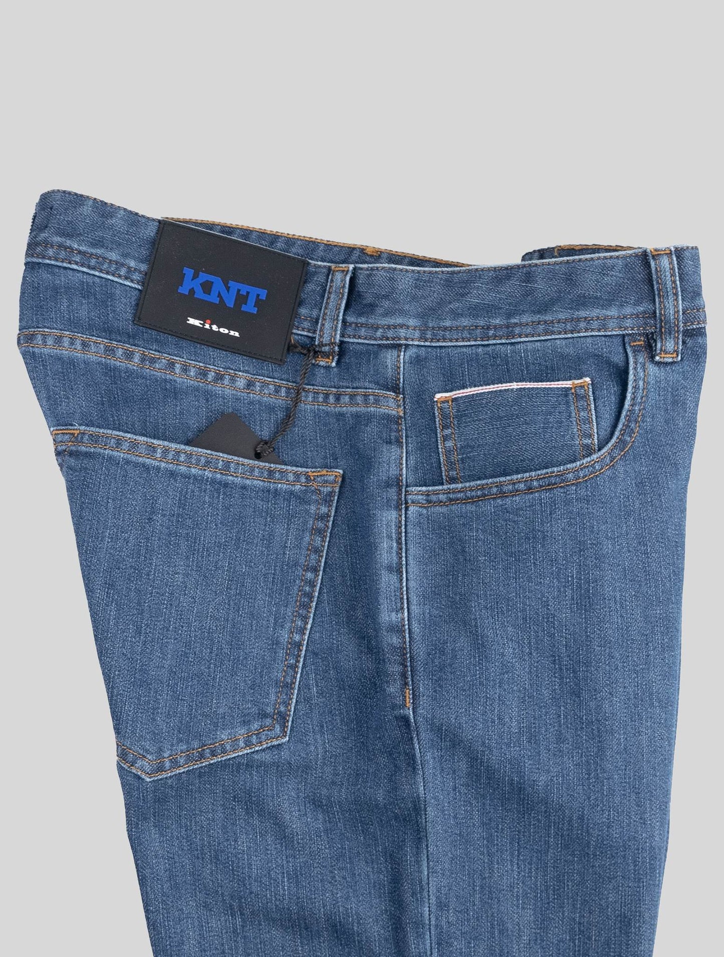 KNT Kiton Blauwe Katoen Pe Jeans