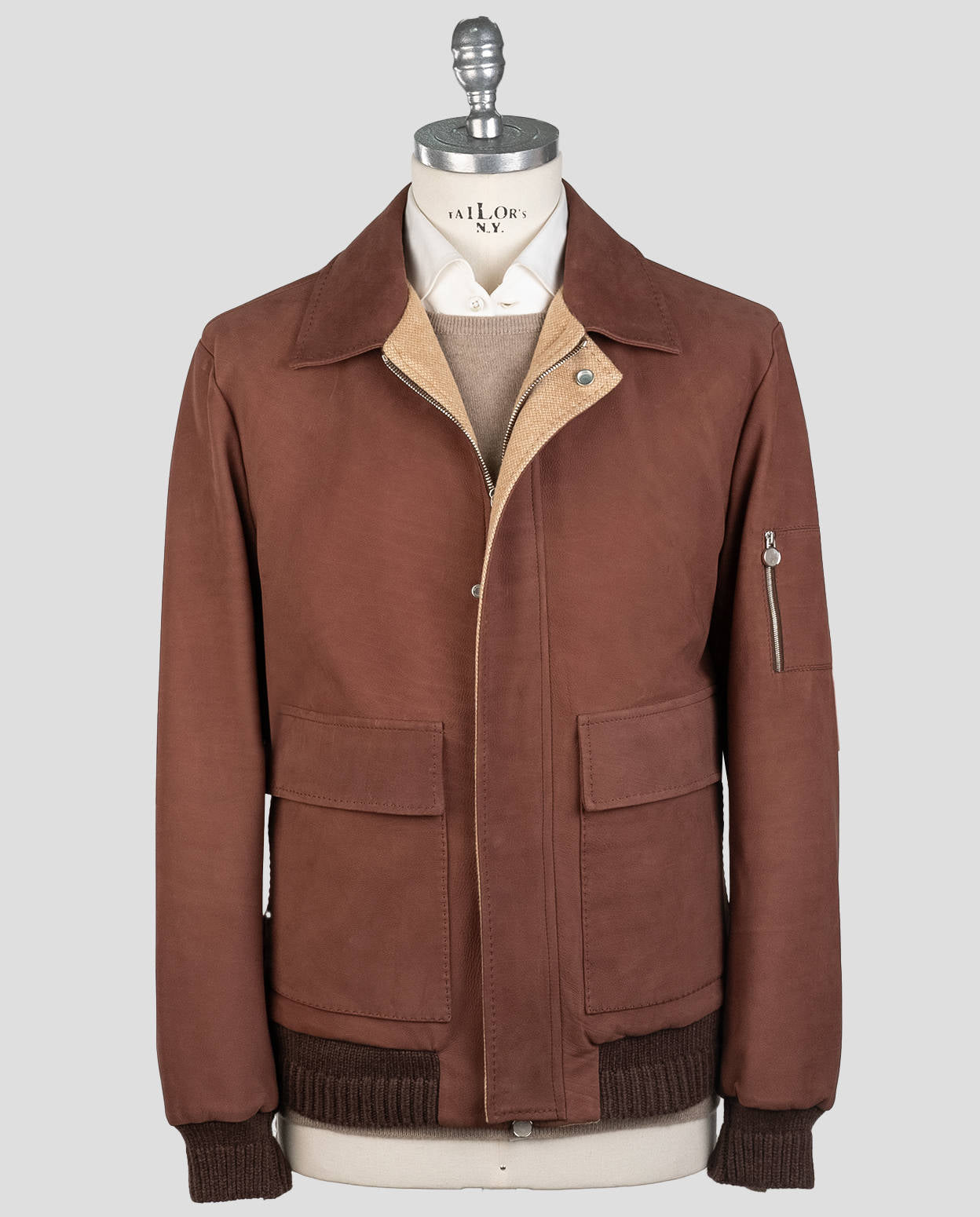 Kiton leather vicuna peru cashmere coat