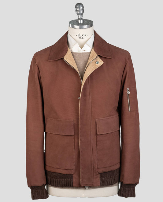 Kiton Leather Vicuna Perù Cashmere Coat