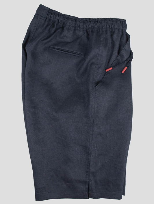 Kiton modré tmavé plátno krátké kalhoty
