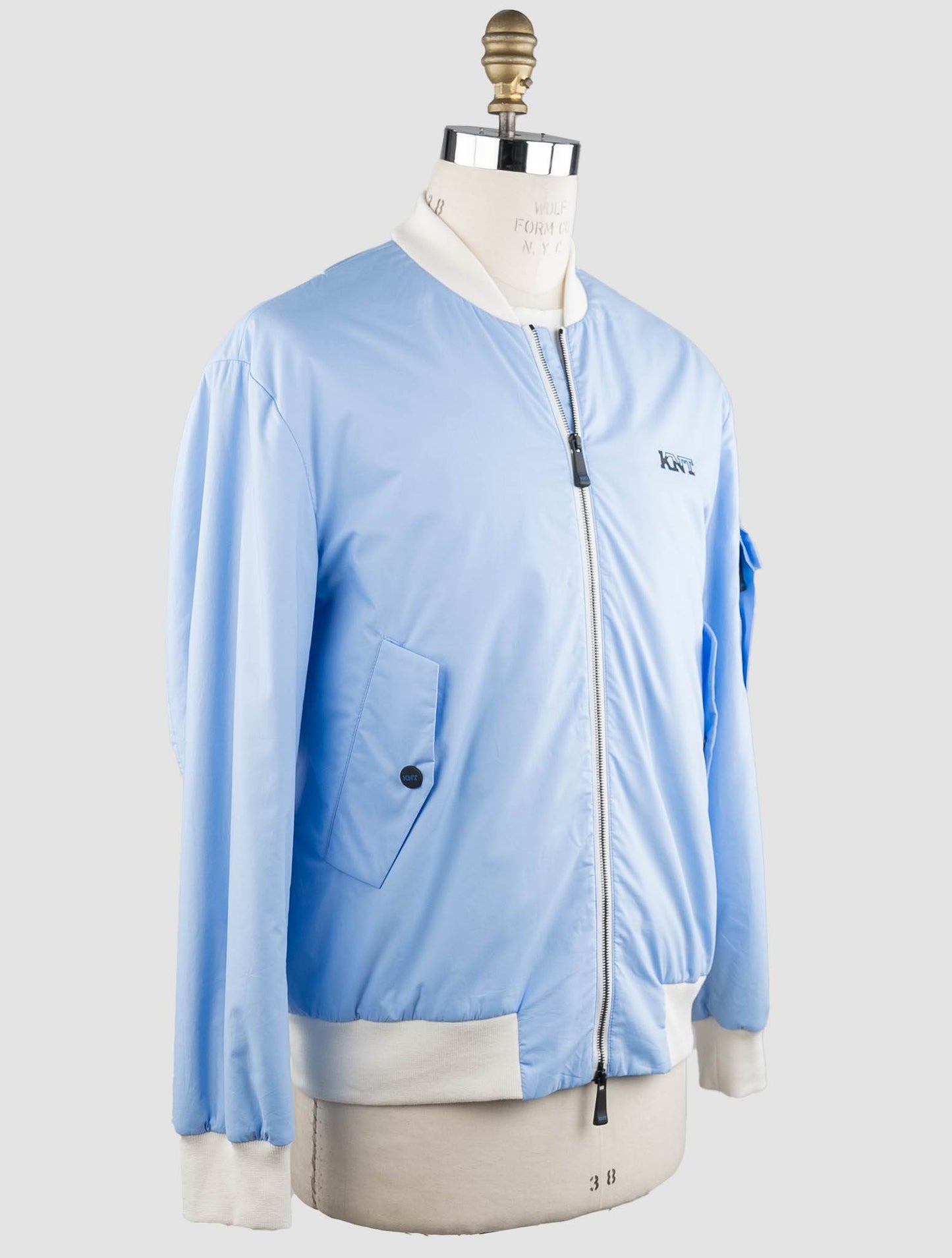 Knt kiton světle modrý bavlněný kabát