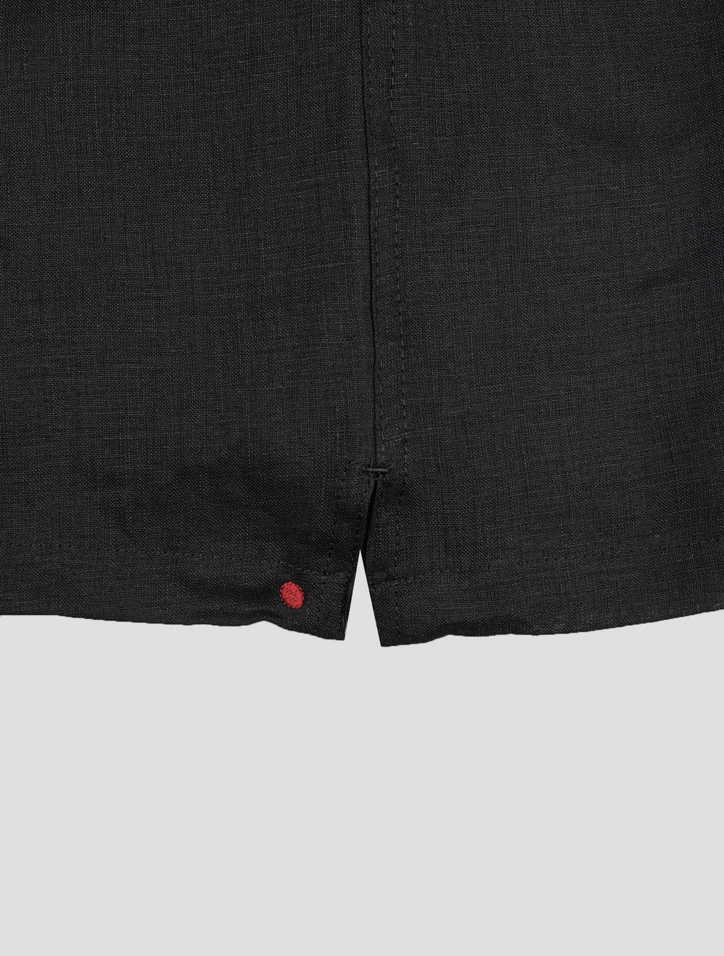 Kiton Black Linen Short Pants