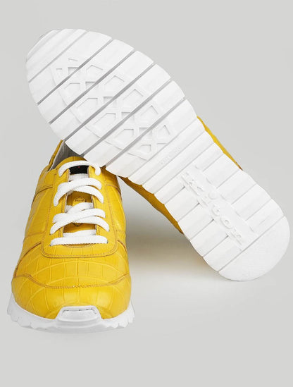 Kiton gul læder krokodille sneakers