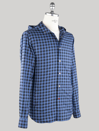 Kiton Blue Cotton Shirt Mariano