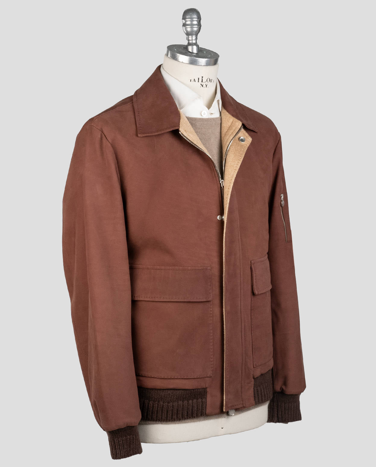 Kiton Leather Vicuna Perù Cashmere Coat