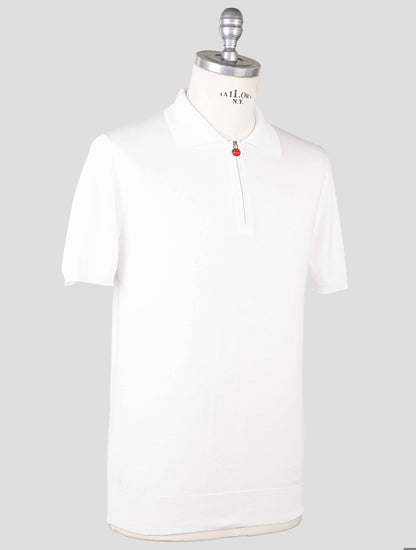 Kiton White Cotton Polo