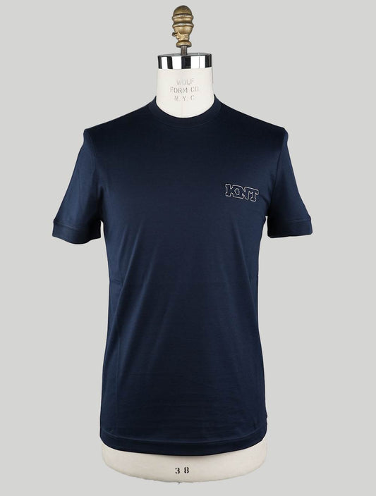 KNT Kiton Blaues Baumwoll-T-Shirt