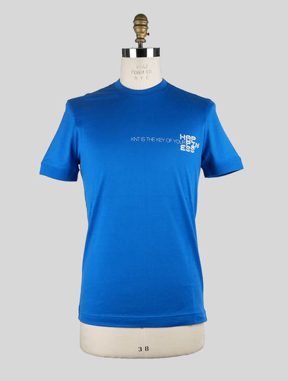 KNT Kiton blauw katoenen T-shirt