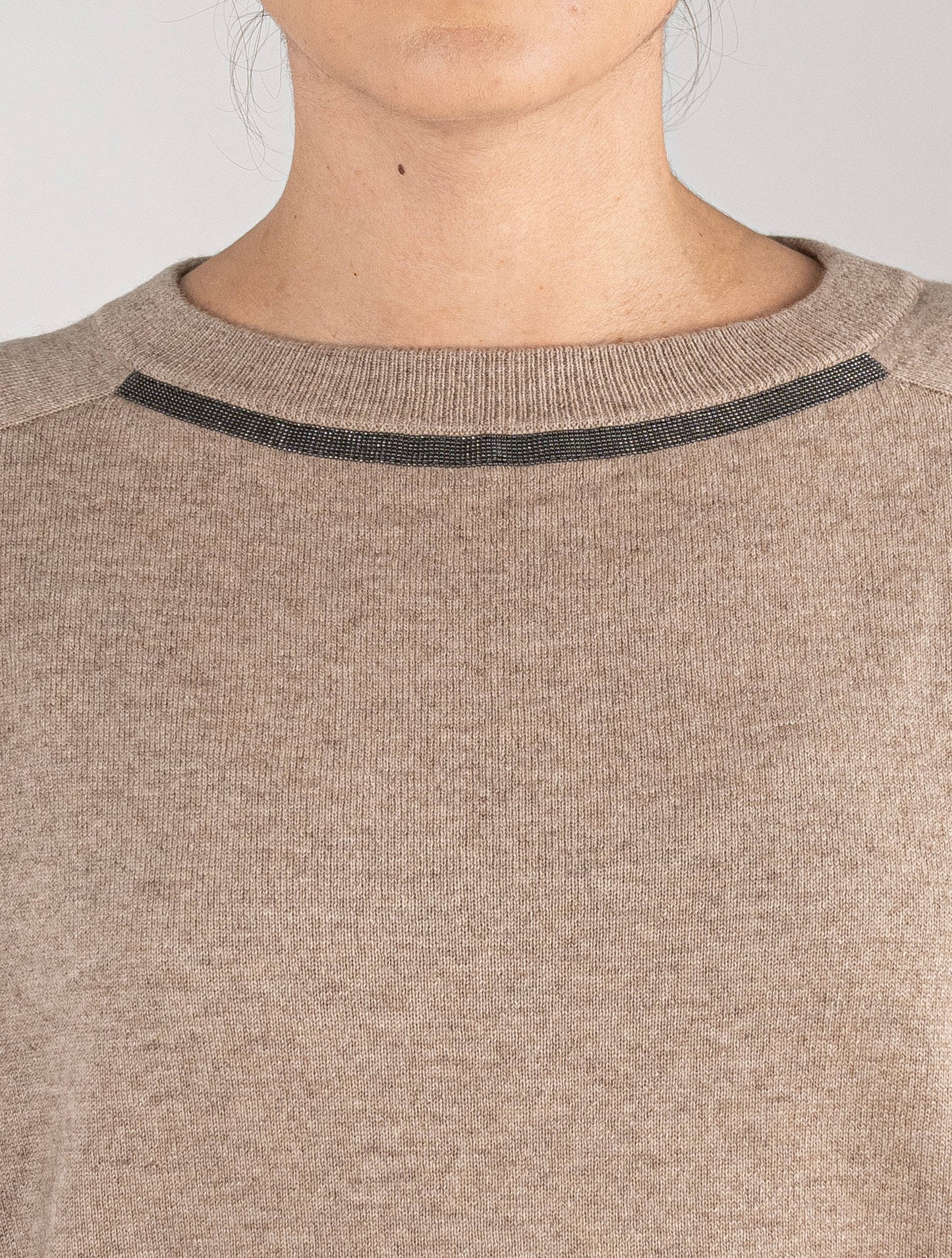 Brunello Cucinelli Beige Cashmere Sweater Crewneck