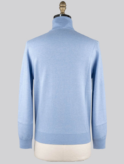 Brunello Cucinelli Light Blue Cashmere Sweater Turtle Neck