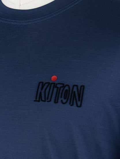Kiton Blauw Katoen T-Shirt