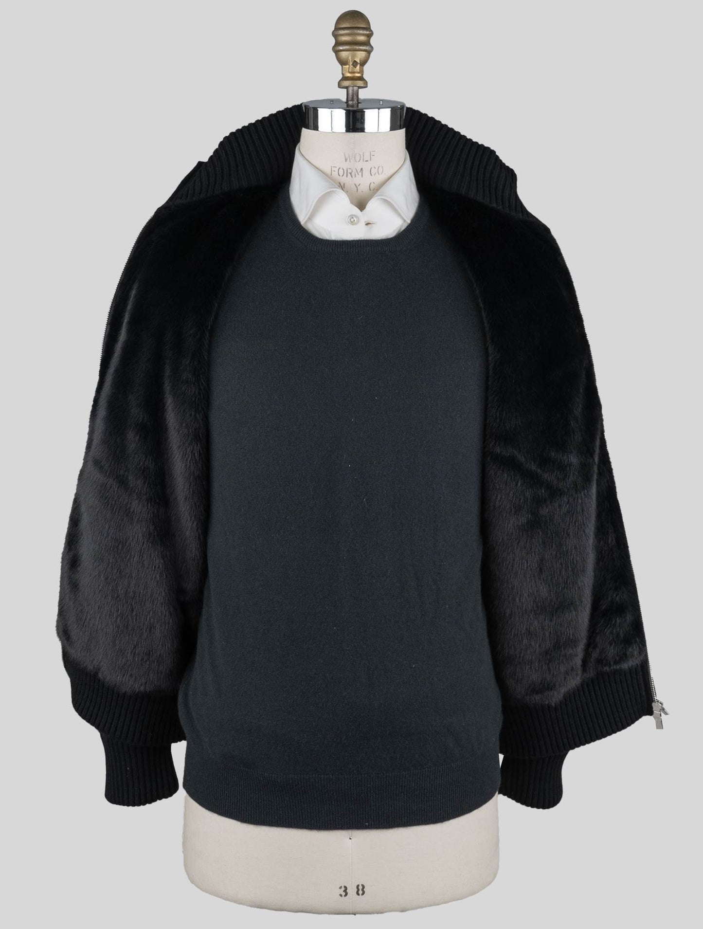 Barba Napoli Negro Cashmere Faux Fur Pl Sweater Coat