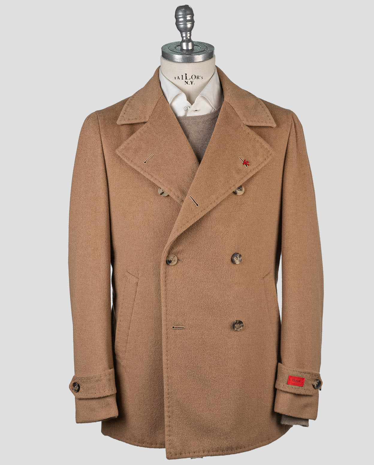 Manteau en cachemire marron Isaia