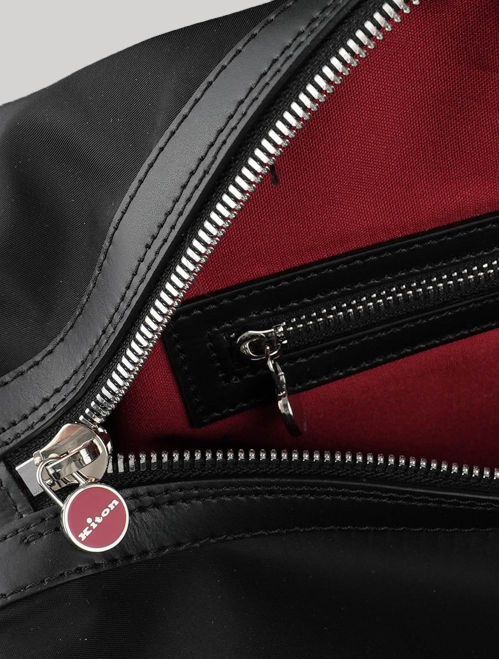 Kiton Black Pl Leather Travel Bag