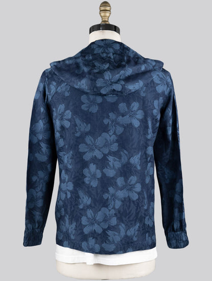 Kiton blue cotton linen sweatshirt umbi