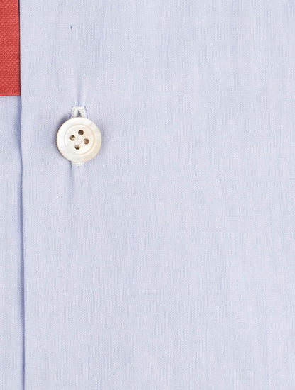 Kiton Camisa de algodão azul claro