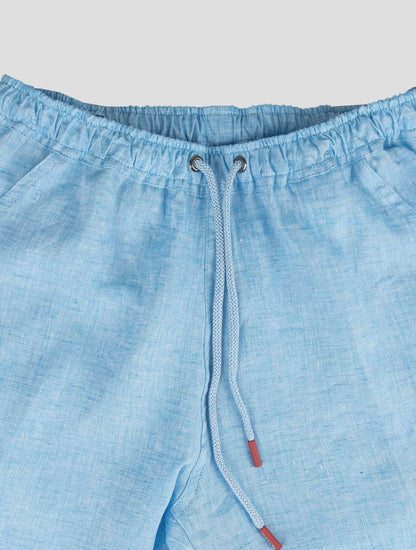 Kiton světle modré plátno krátké kalhoty