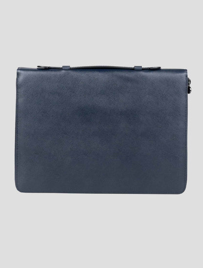 Kiton Blue Navy Leather Document Holder