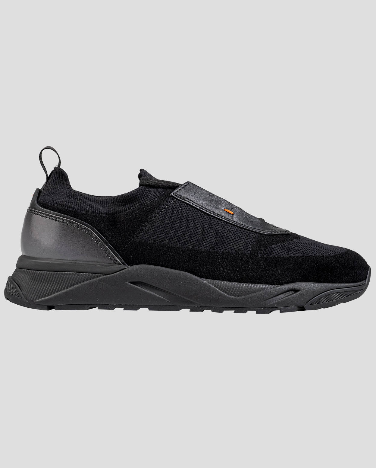 Santoni Black Wool Pl Sneakers