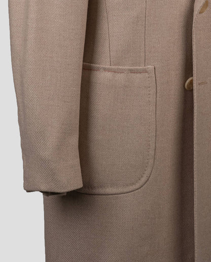 Isaia Beige Wool Overcoat