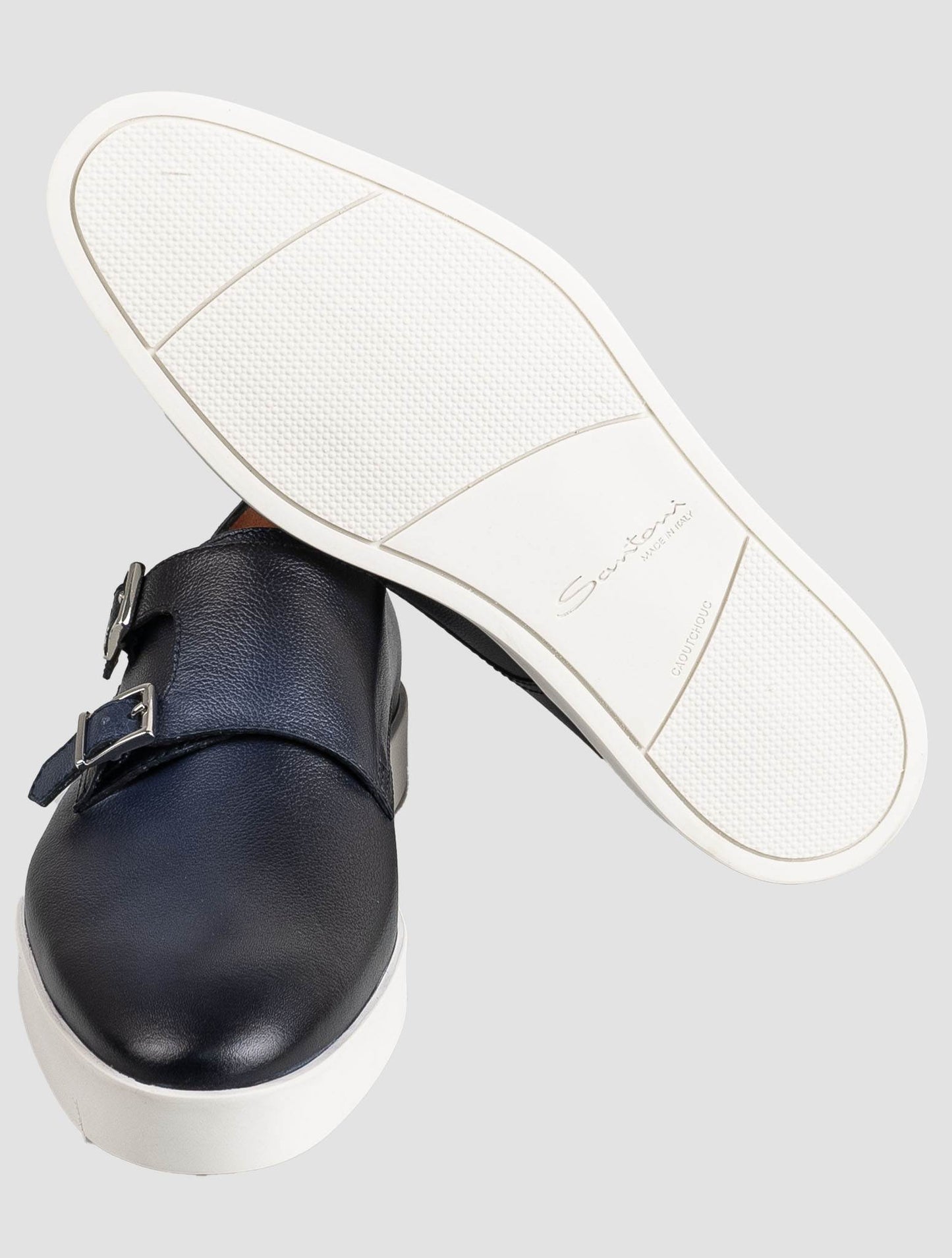 حذاء بدون كعب من الجلد الأزرق من Santoni