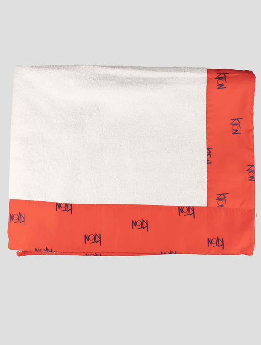 Kiton White Red Cotton Pl Beach Towels